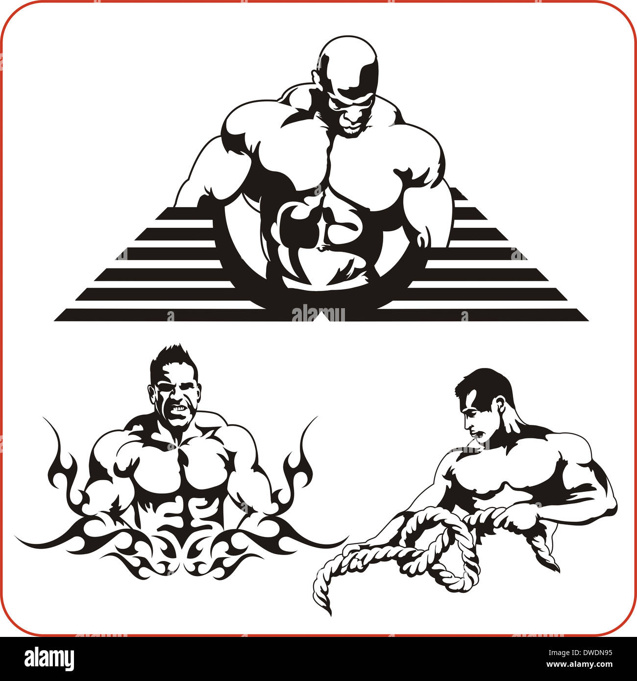 Bodybuilding und Fitness - Illustration. Stockfoto