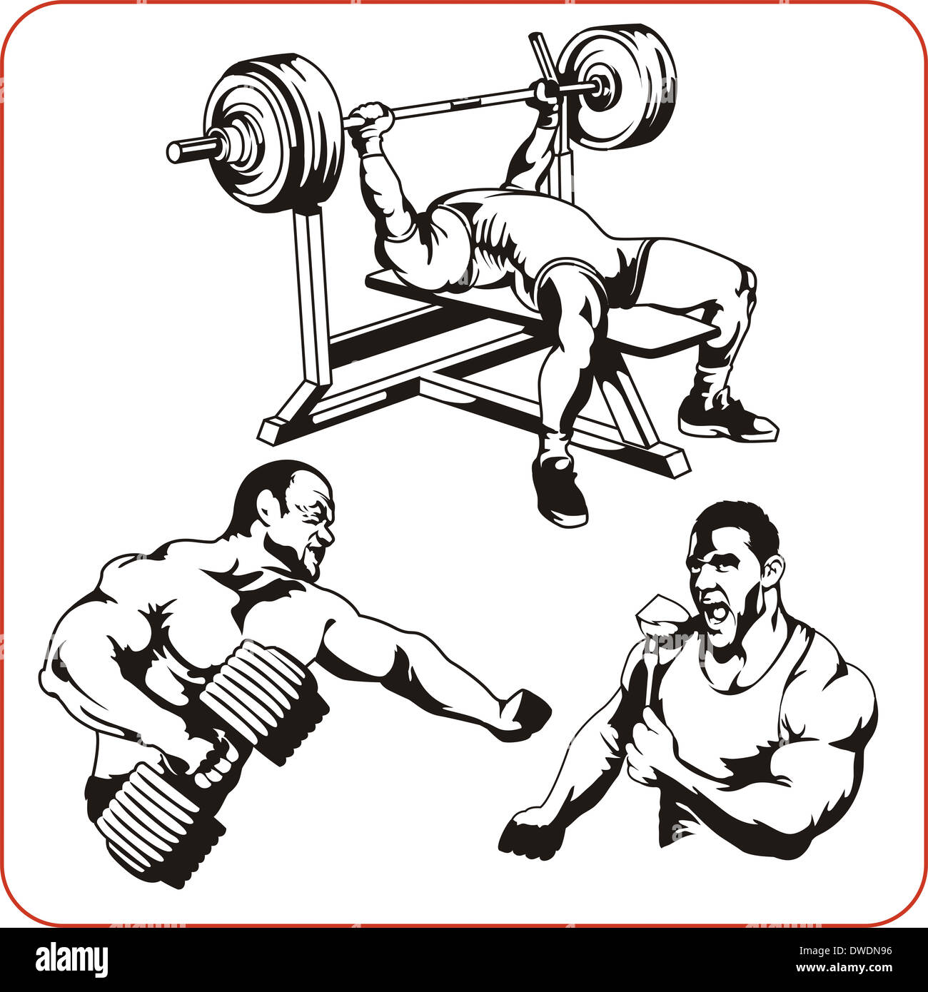 Bodybuilding und Fitness - Illustration. Stockfoto