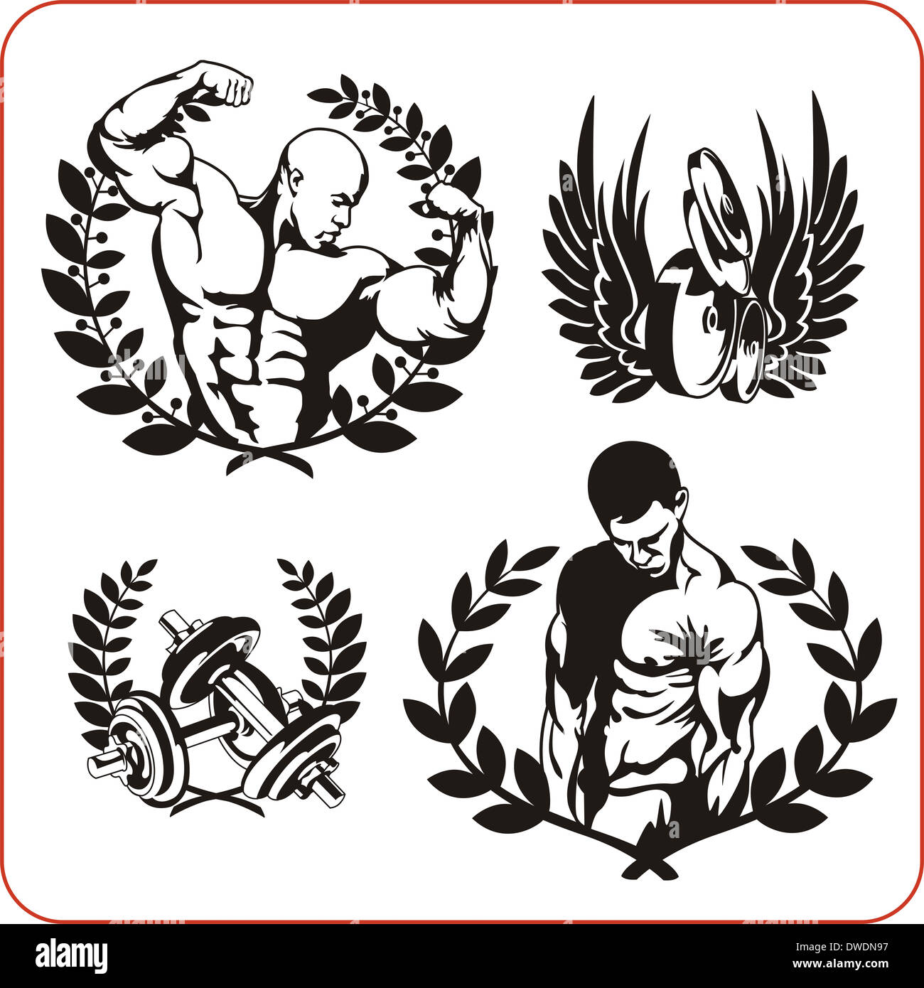 Bodybuilding und Fitness - Illustration. Stockfoto