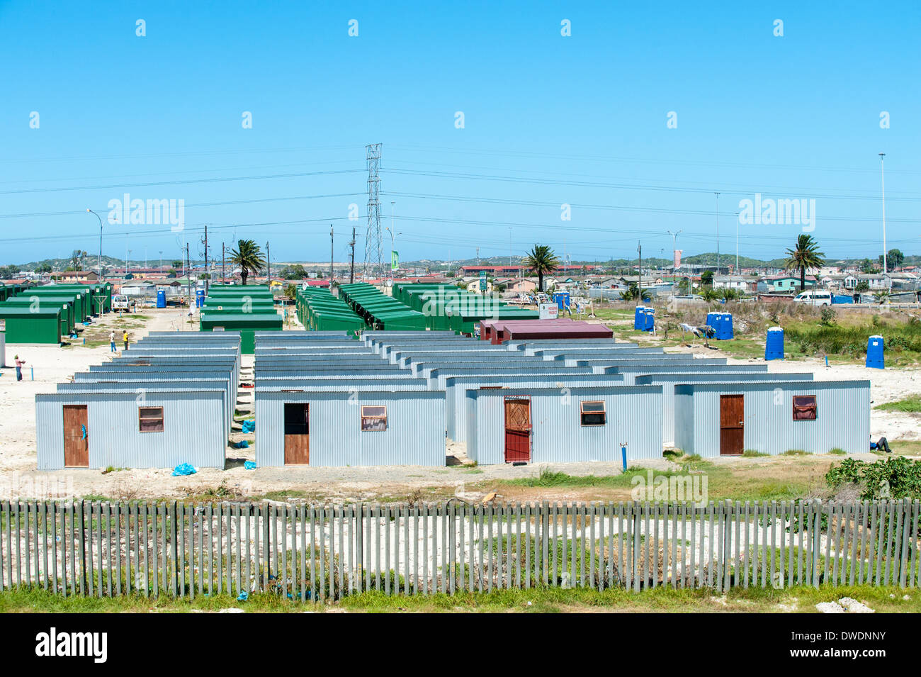 Siedlung in teilweise informellen Township Khayelitsha, Western Cape, Südafrika Stockfoto