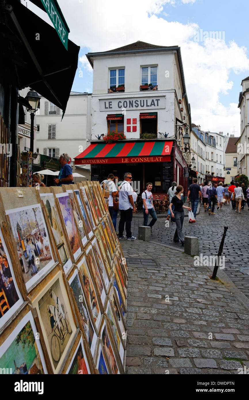 Frankreich, Paris, 18. Arrondissement, Montmartre, Blick auf Rue Norvins Stockfoto