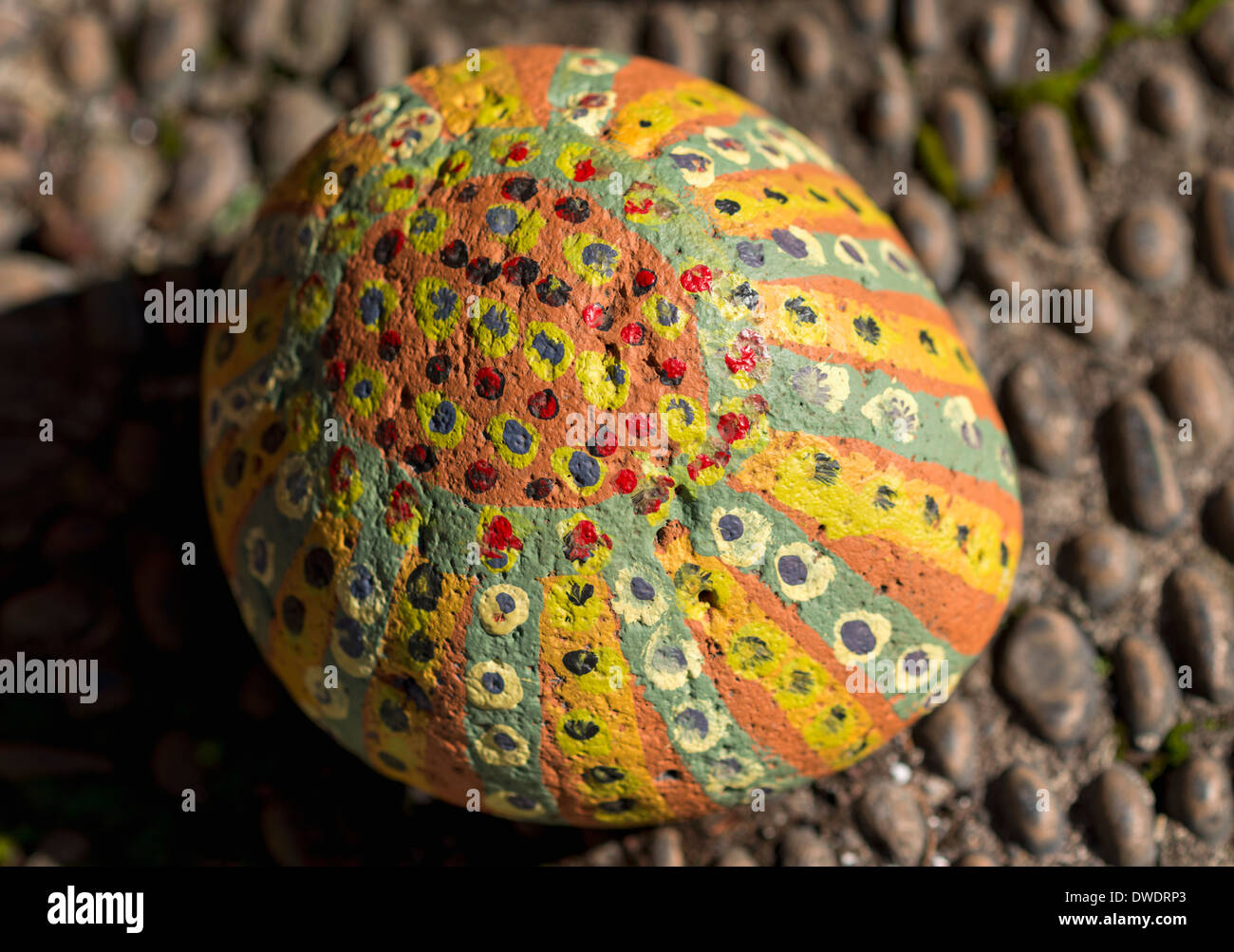 Portugal, Madeira, Santana, malte Stein mit Punkten, Nahaufnahme Stockfoto