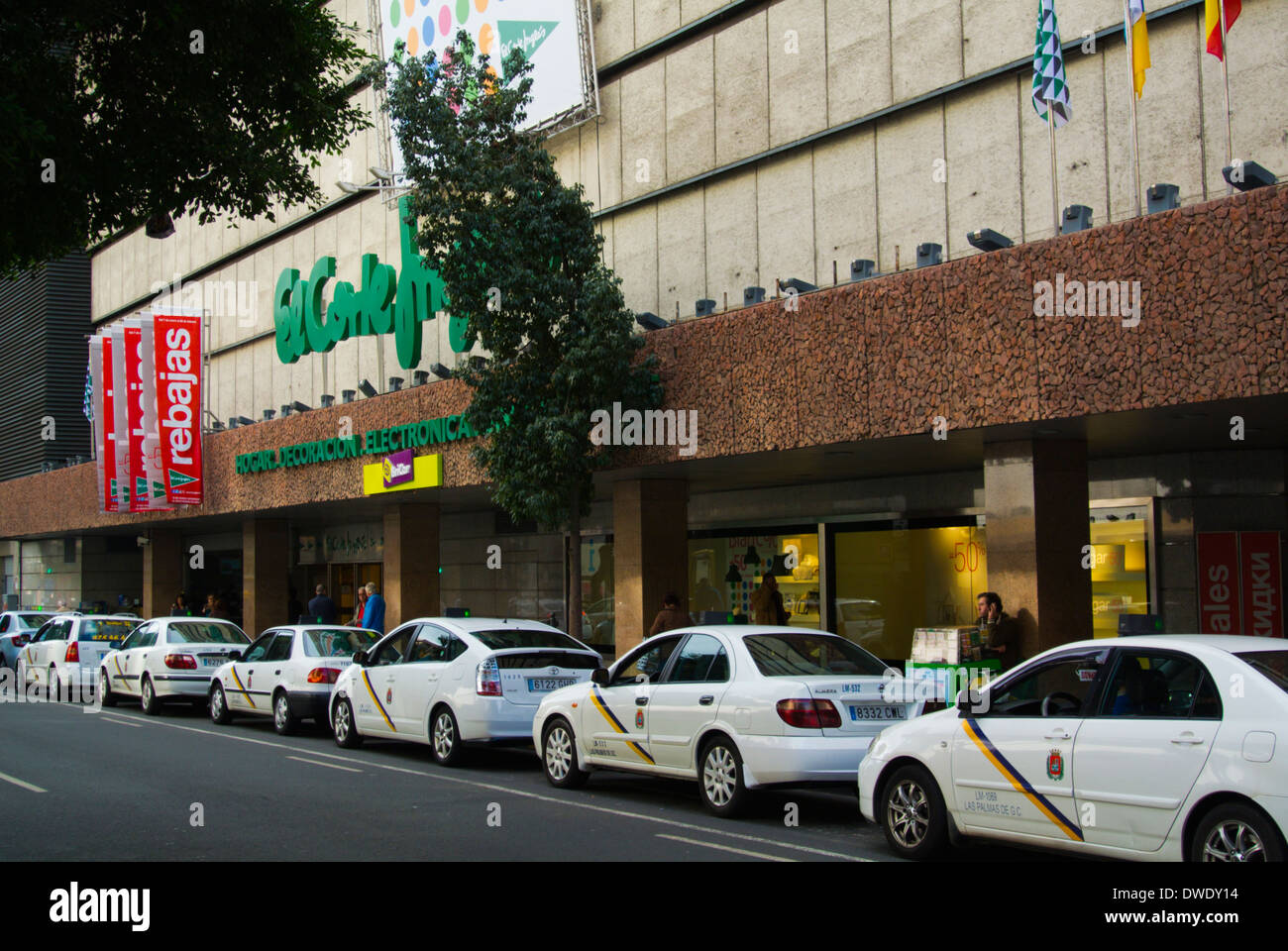 Avenida de José Mesa y Lopez Haupt Straße, vor el Corte Ingles speichern, Las Palmas, Gran Canaria, Kanarische Inseln, Spanien Stockfoto