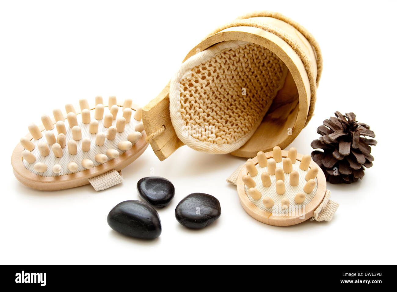 Massage-Bürste mit Schwamm Stockfoto