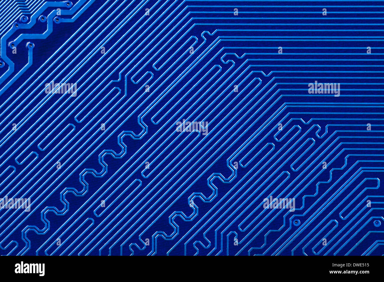 Blaue Elektronikplatine Stockfoto