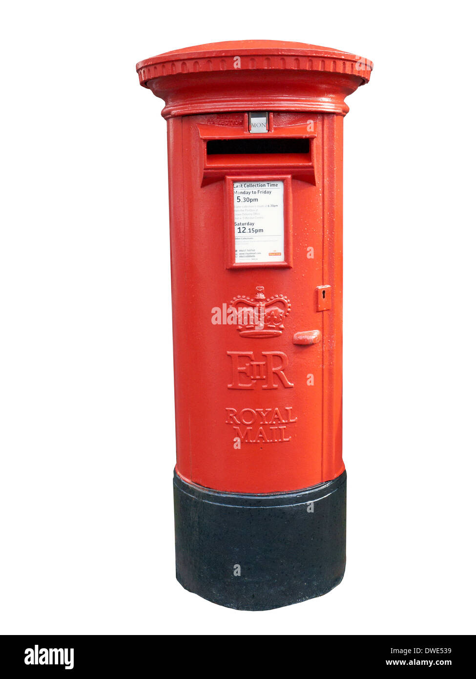 Schnitt aus einem traditionellen englischen Briefkasten Stockfoto