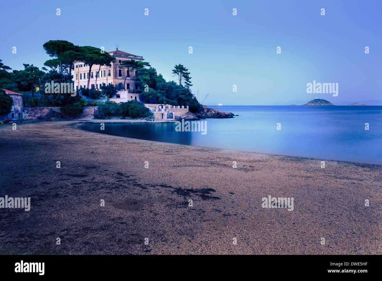 Frugoso Strand in der Nähe von Cavo, Insel Elba, Italien Stockfoto