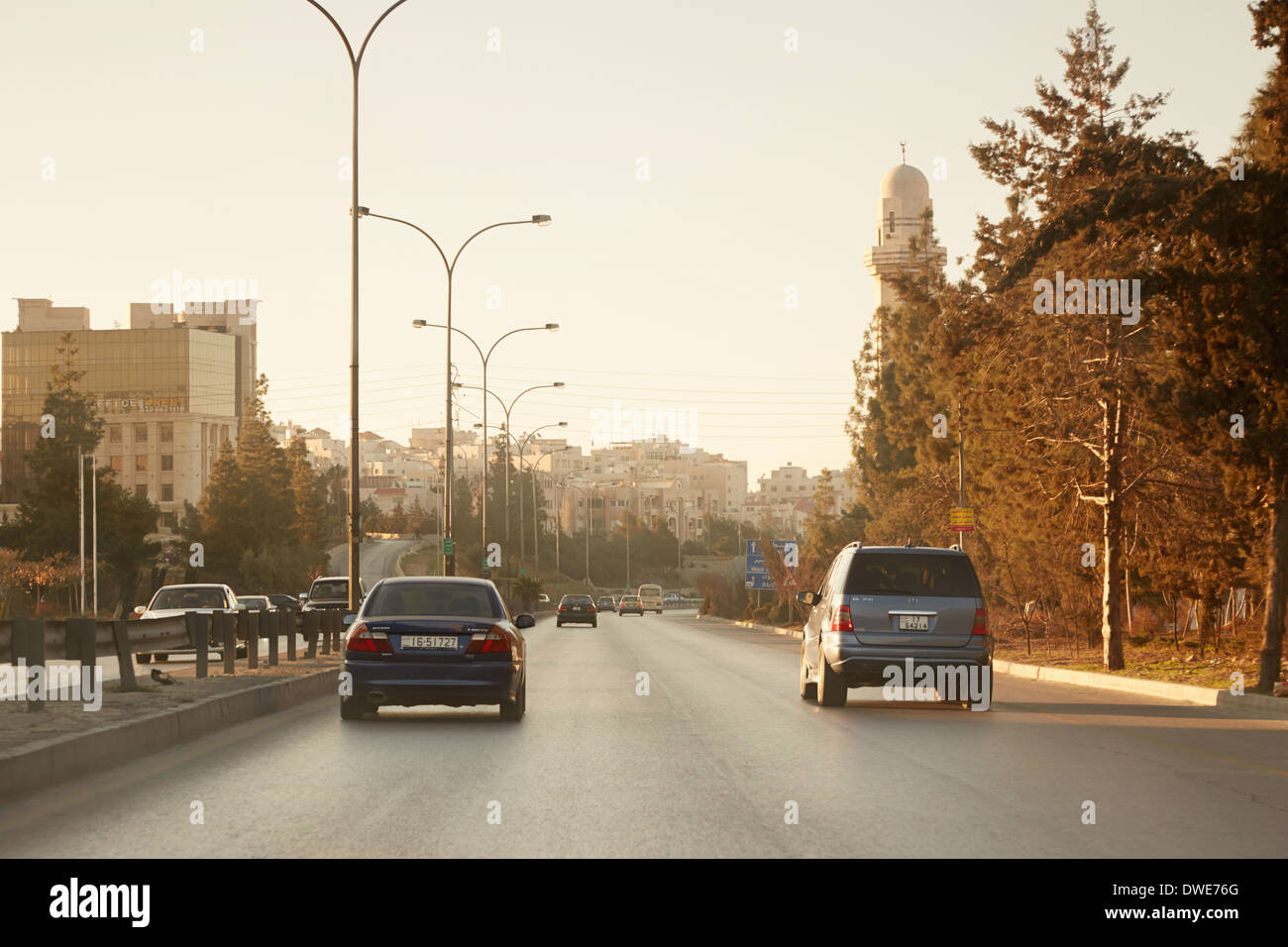 Straßen in den frühen Morgenstunden in Amman, Jordanien Stockfoto