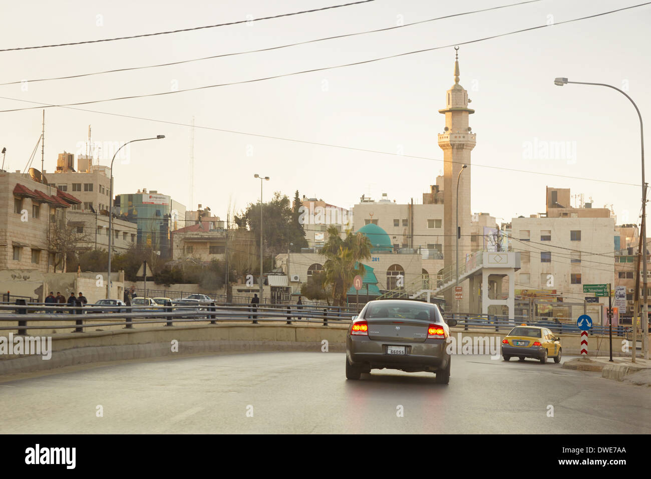 Straße in den frühen Morgenstunden in Amman, Jordanien Stockfoto