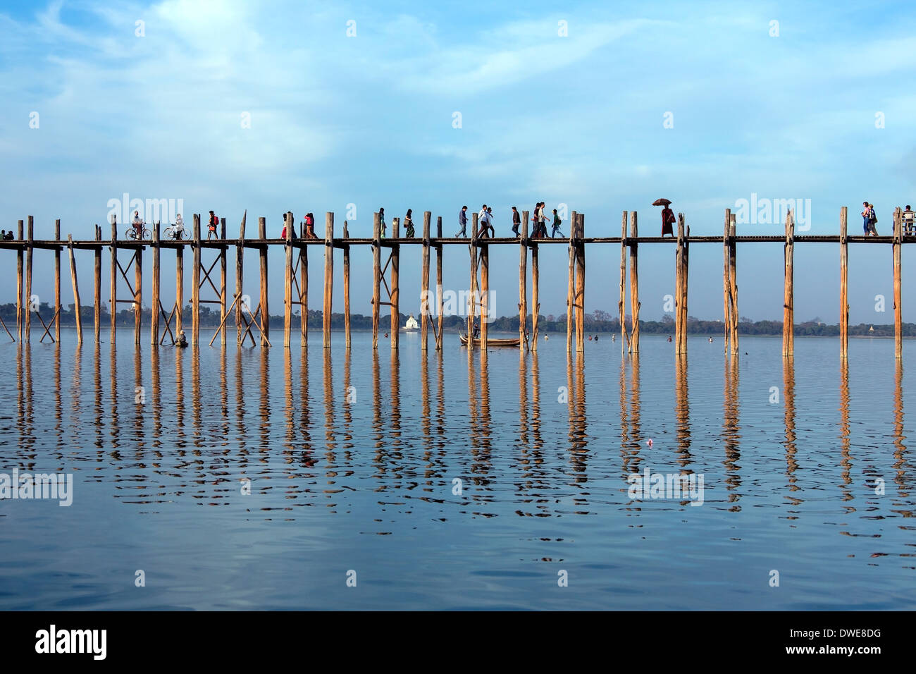 U Bein Brücke bei Amarapura in der Nähe von Mandalay in Myanmar (Burma) Stockfoto