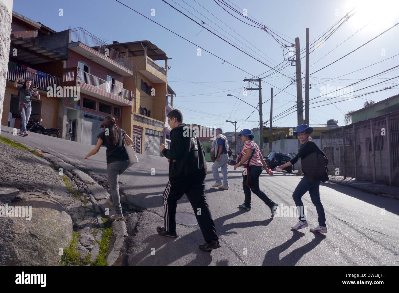 Einem Elendsviertel von Sao Paulo: São José Operário, in der Nähe von Damasceno, Bezirk Brasilândia (in der nördlichen Zone). Stockfoto