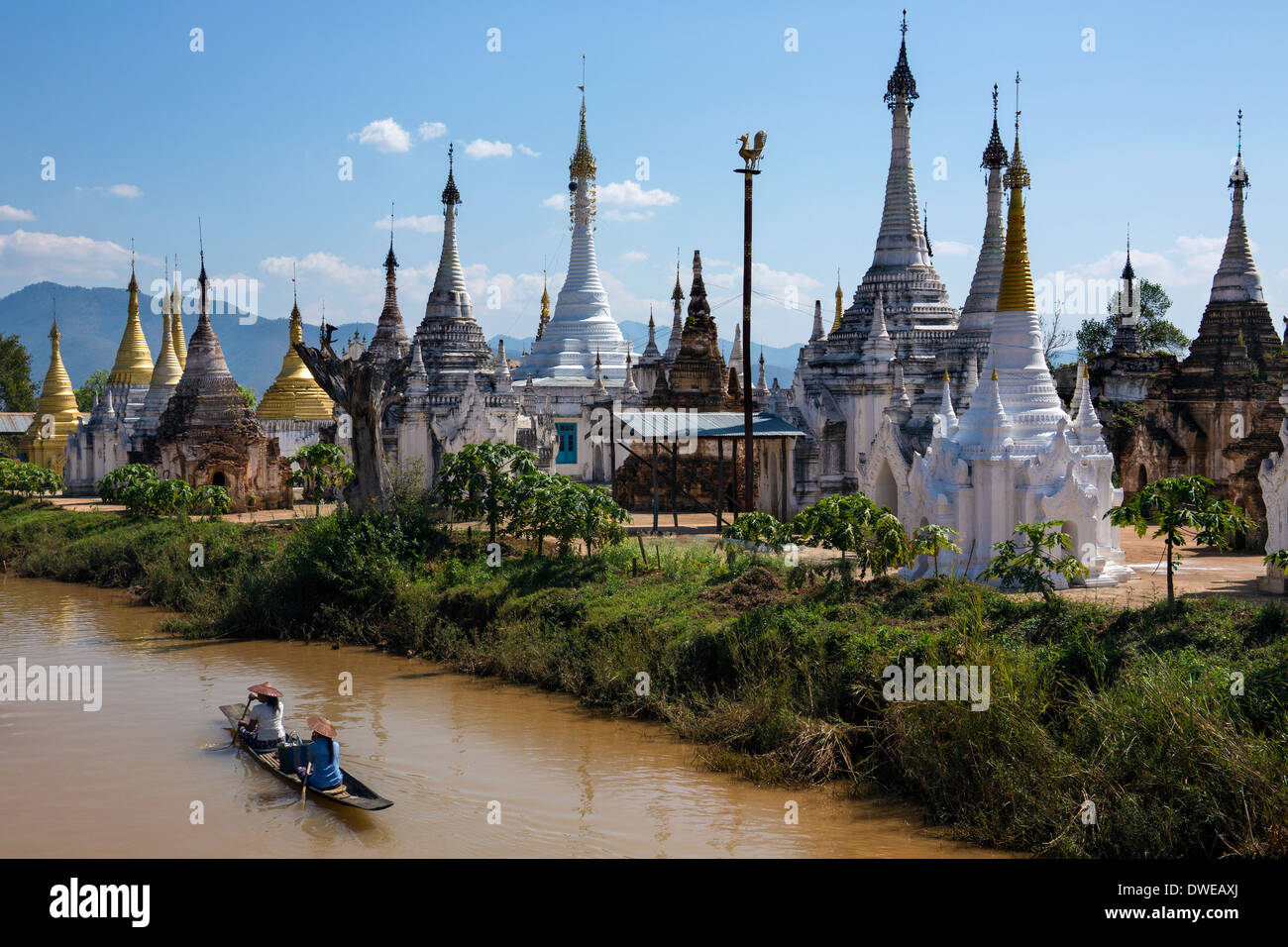 Ywama Paya buddhistischer Tempel - Inle-See im Shan-Staat in Myanmar (Burma). Stockfoto
