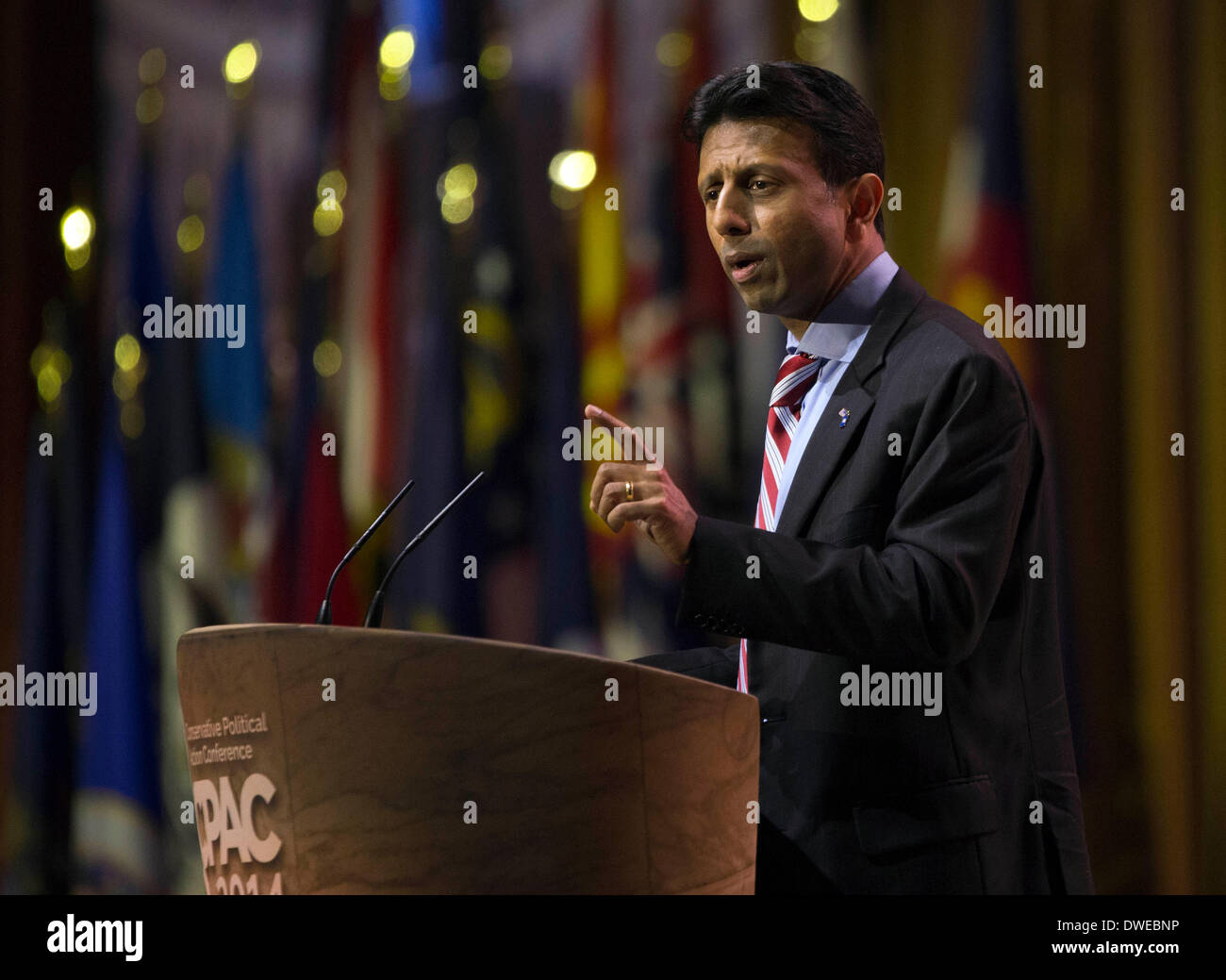 Gouverneur Bobby Jindal von Louisiana spricht bei einer Adresse Delegierten auf die konservativen politischen Aktionskonferenz Stockfoto