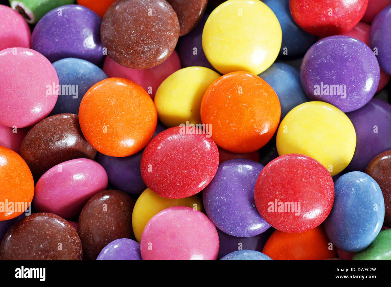Bunten Nahrung Hintergrund, Süßigkeit beschichtete Schokolade Stockfoto