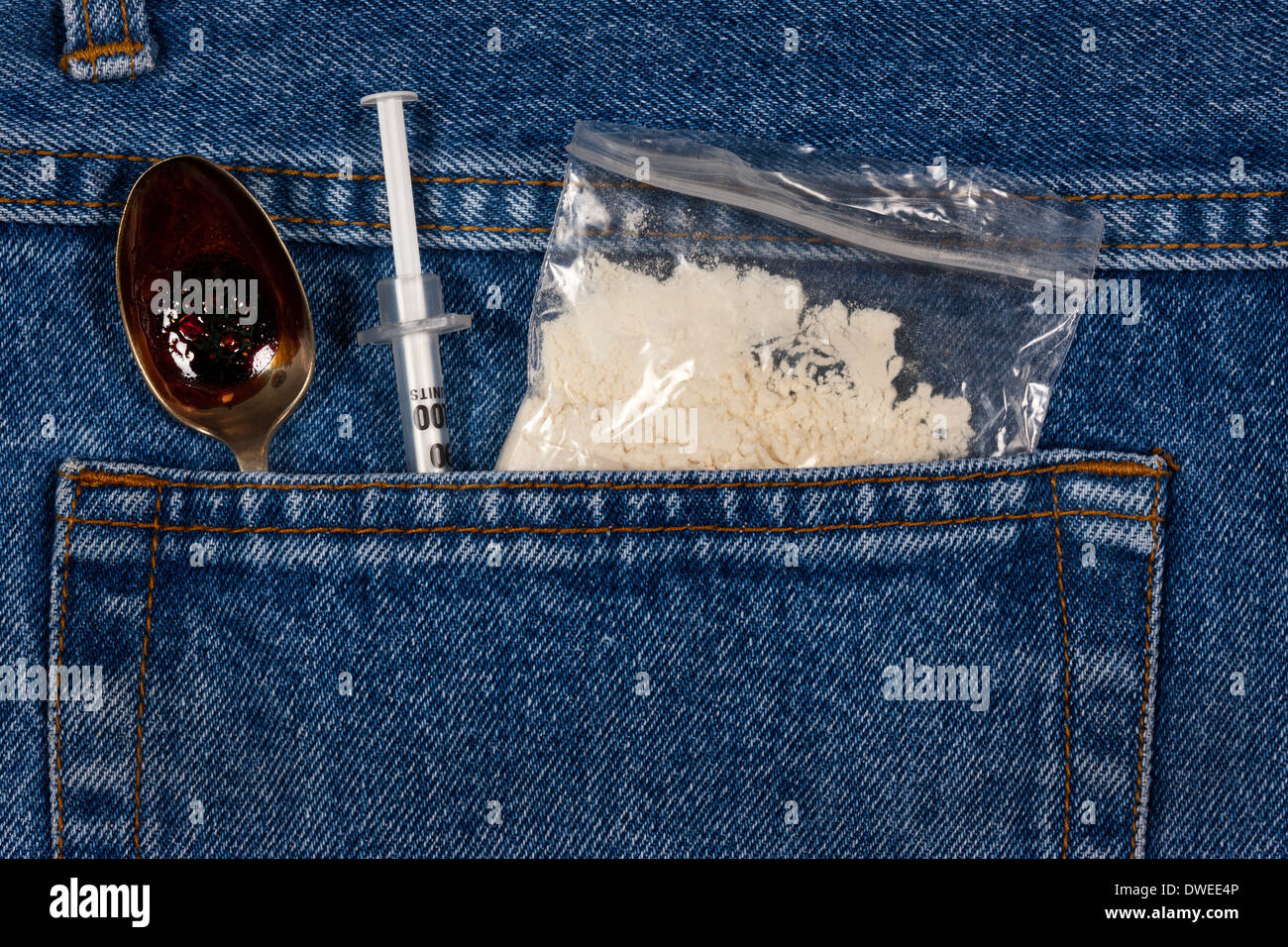 Drogenmissbrauch - Kokain Stockfoto