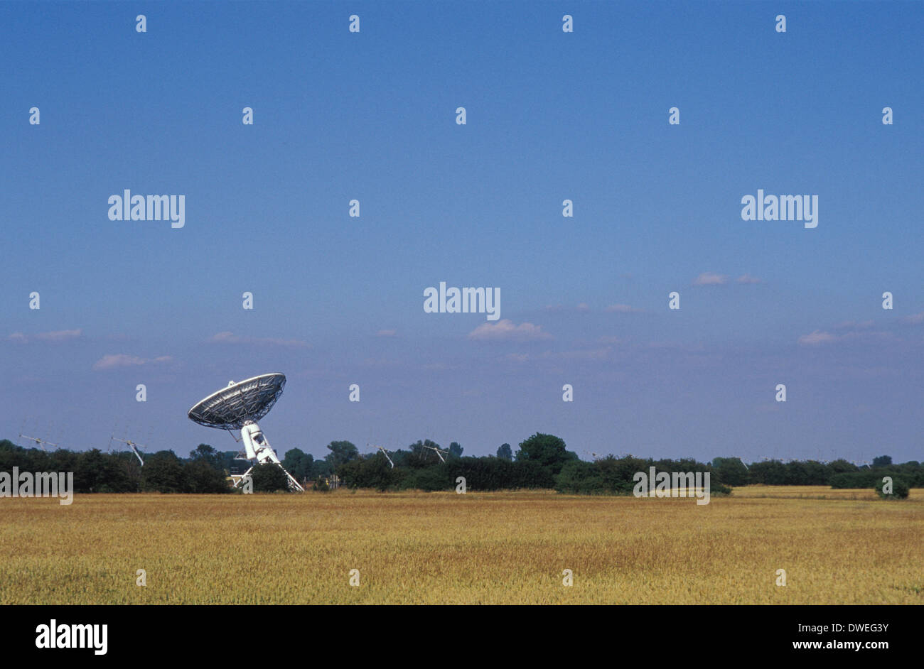 Radioteleskope des des Radio Astronomy Observatory (MRAO) basierte nur außerhalb von Cambridge Stockfoto