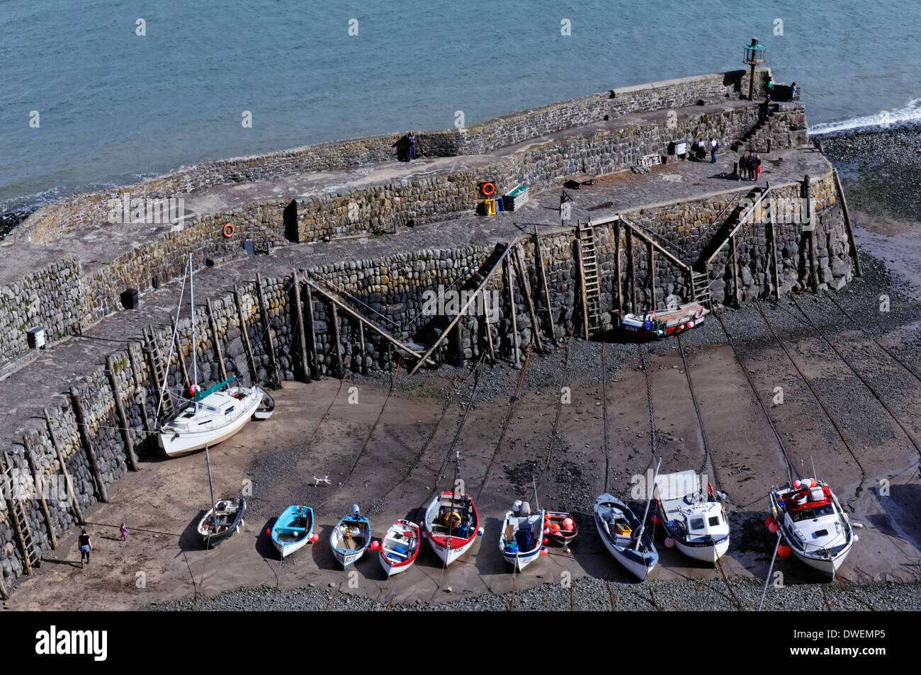 Der Hafen von Dorf Clovelly, Devon, England Stockfoto