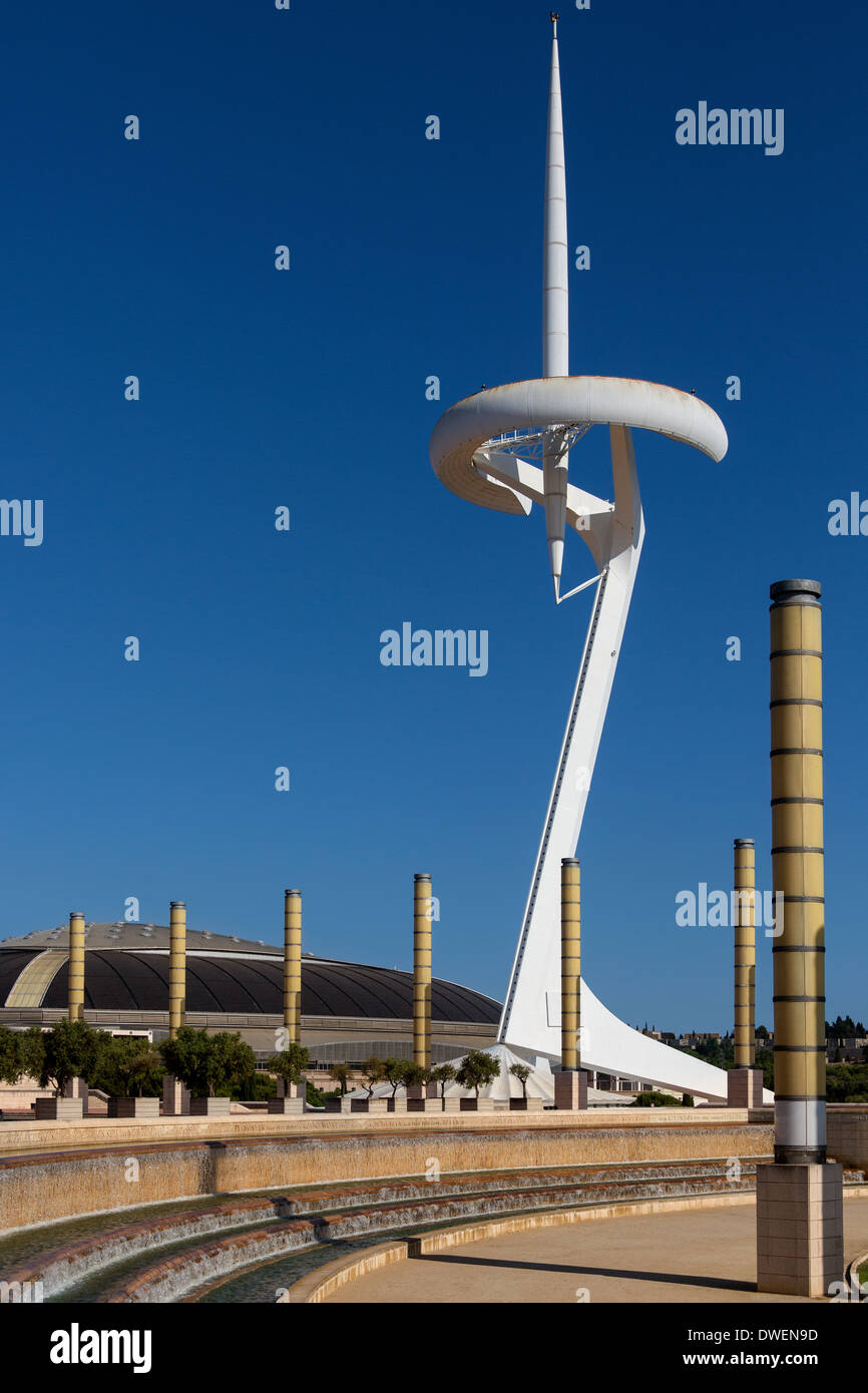 Die Kommunikation Turm in der Region Olympic Park von Anella Olimpica - Barcelona - Katalonien, Spanien Stockfoto