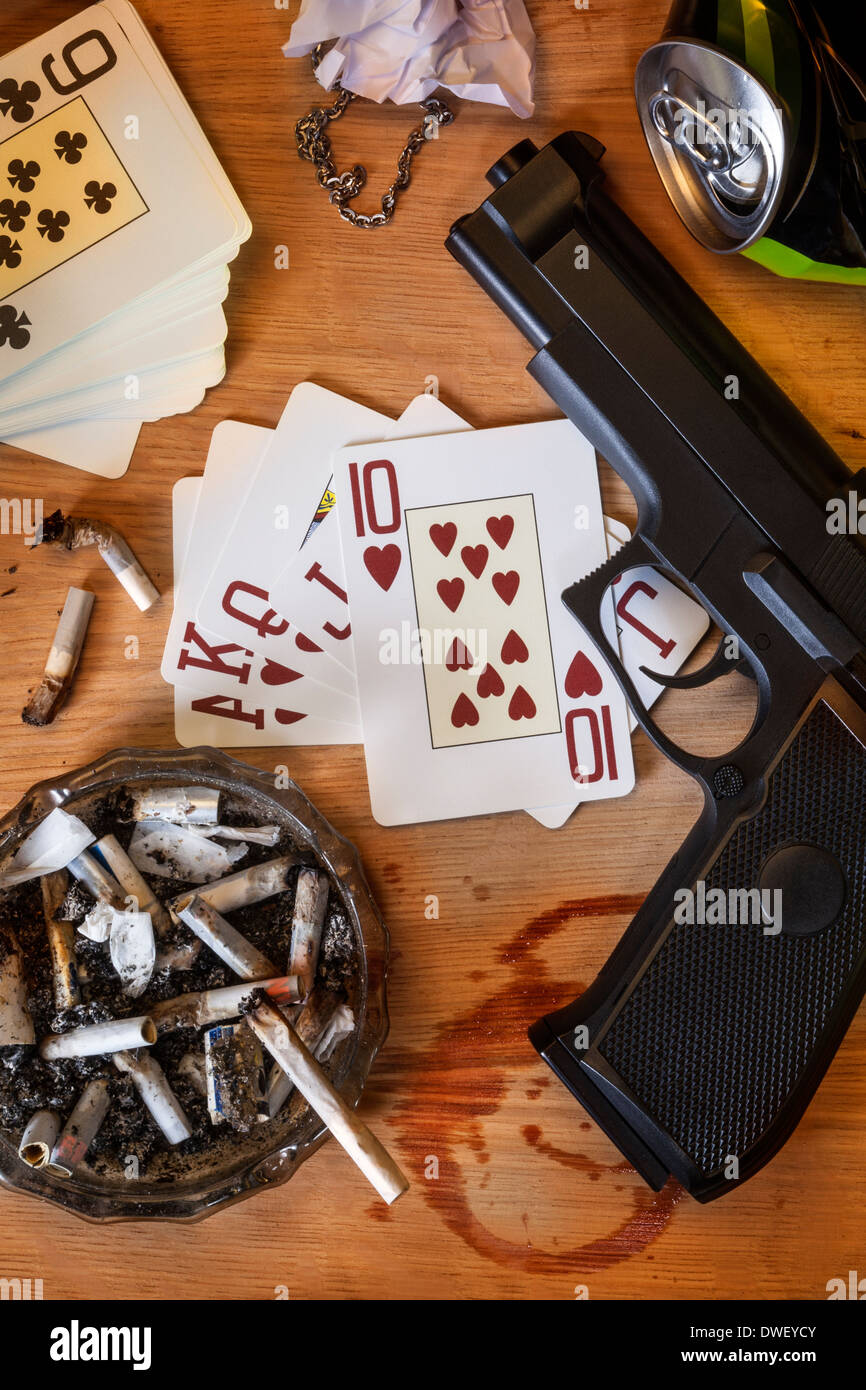 Illegale Spielhölle. Stockfoto