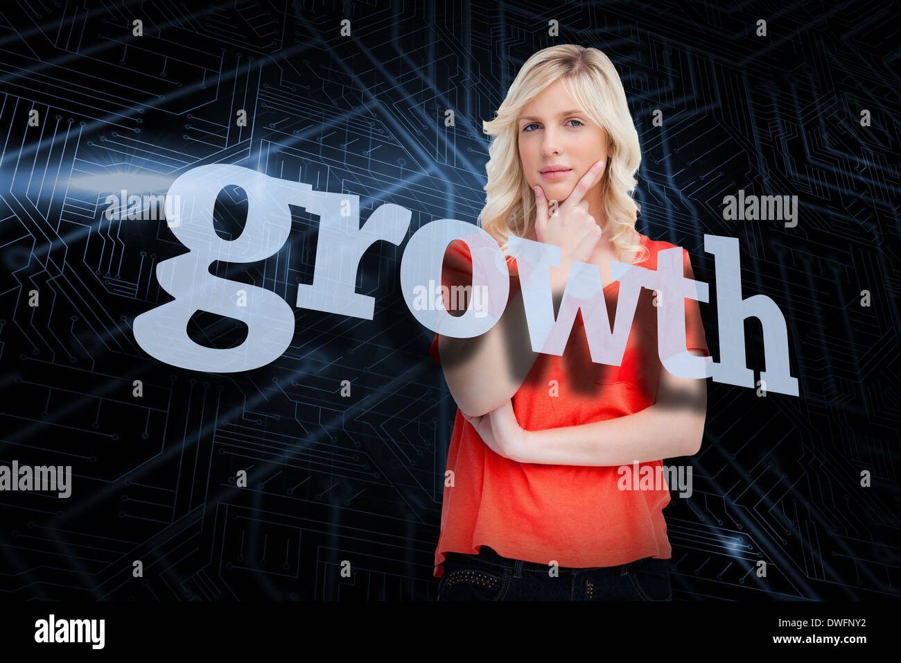 Wachstum futuristische schwarz und blau Hintergrund Stockfoto