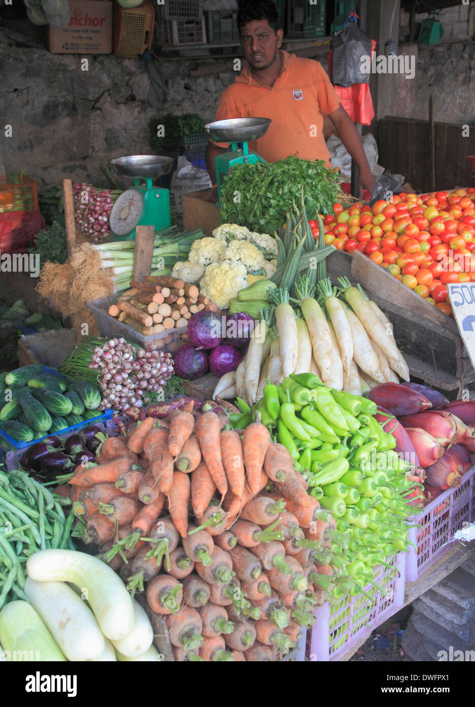 Sri Lanka; Colombo, Pettah, Markt, Gemüse, Stockfoto