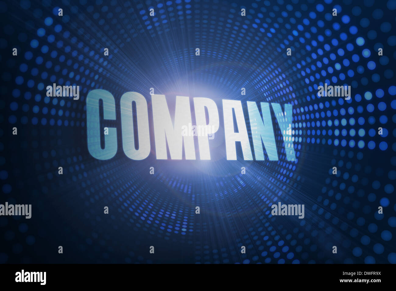 Unternehmen vor futuristischen gepunkteten blauen und schwarzen Hintergrund Stockfoto