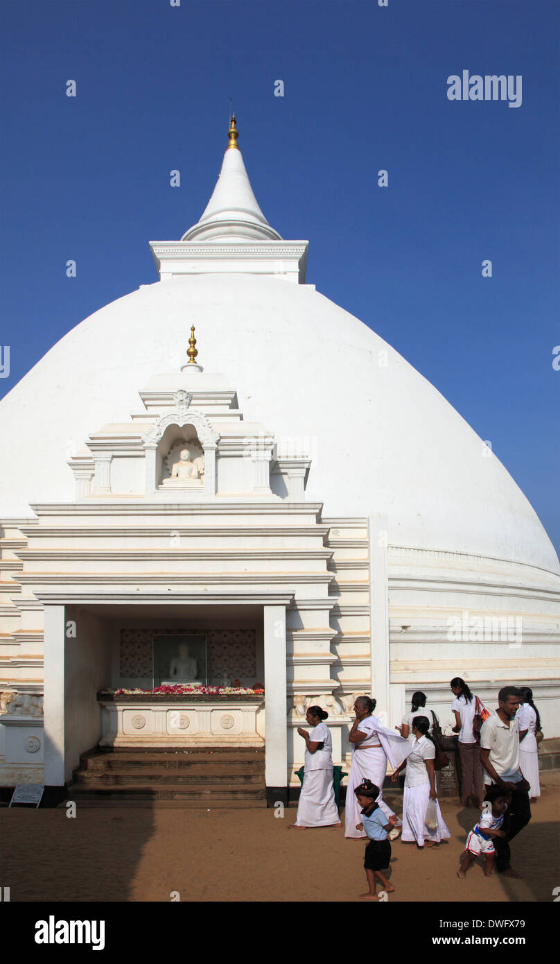 Sri Lanka; Colombo, erlernte Raja Maha Vihara, buddhistische Tempel, Dagoba, Menschen, Stockfoto