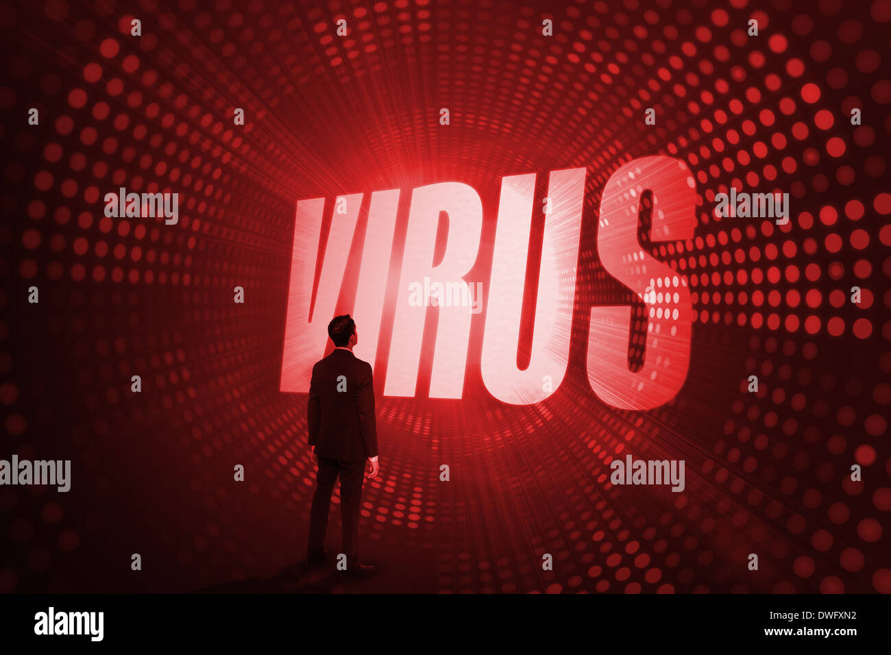 Virus gegen rote Pixel Spirale Stockfoto