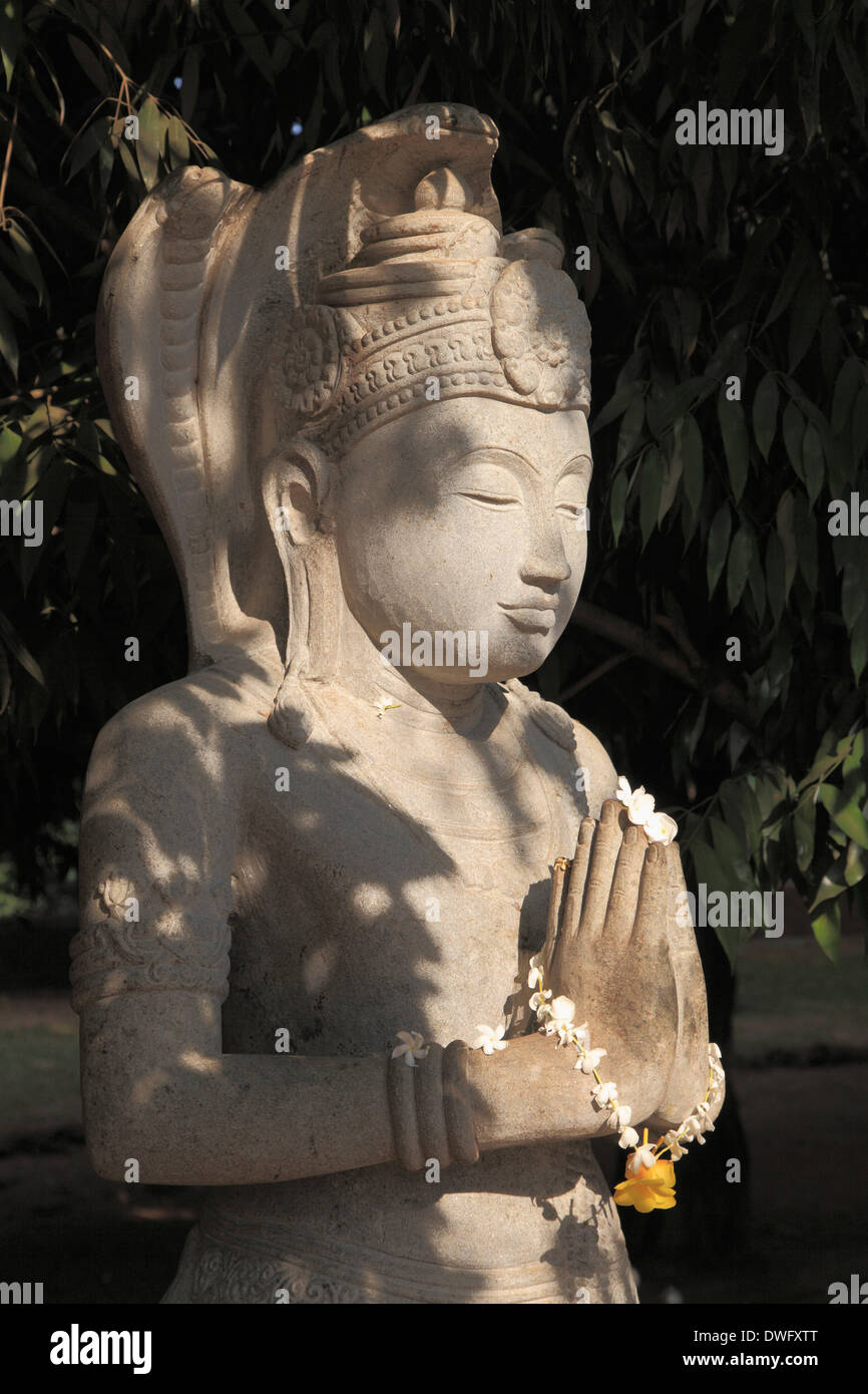 Sri Lanka; Colombo, erlernte Raja Maha Vihara, buddhistische Tempel, Statue, Stockfoto