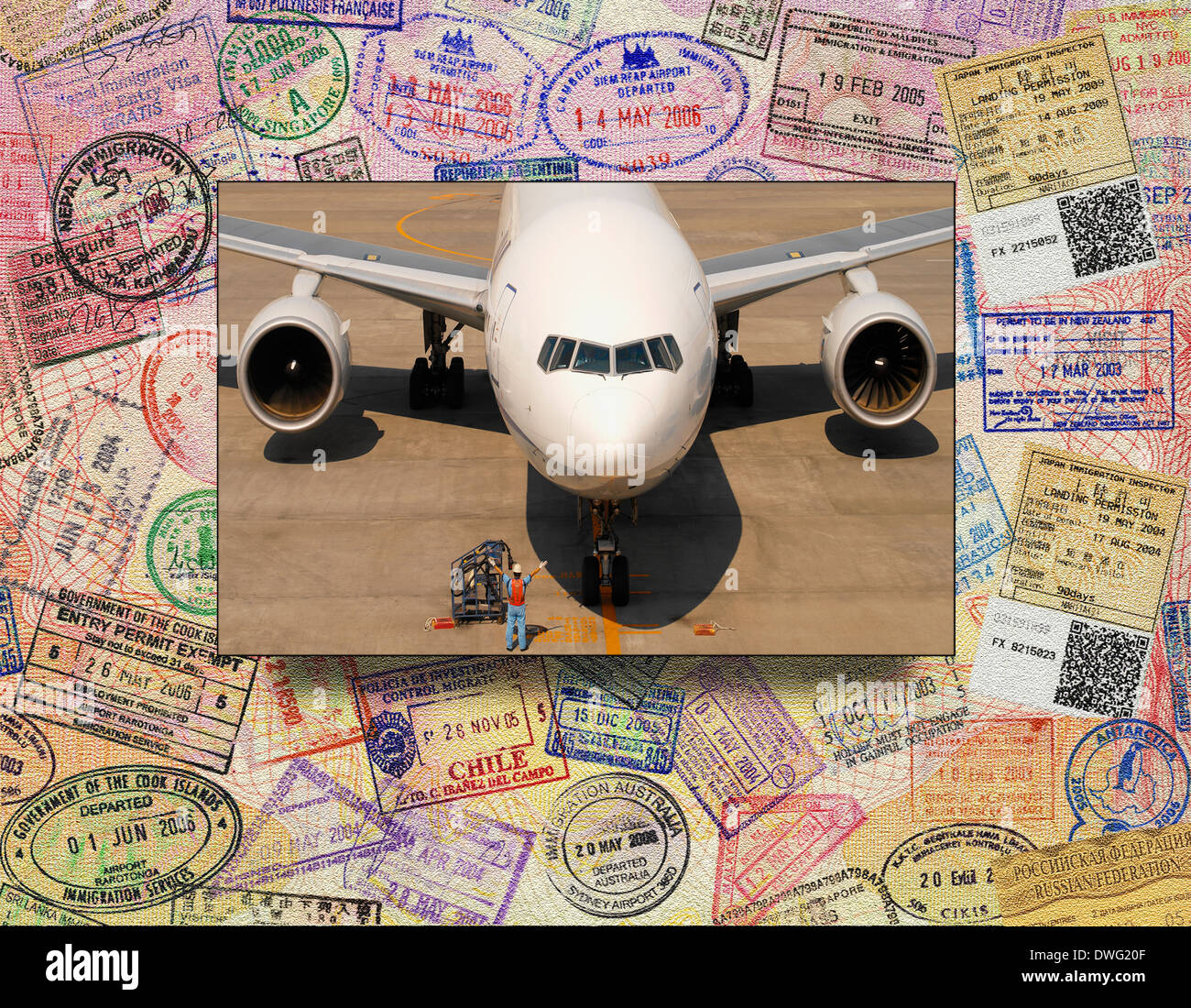 Visa - Pass - internationale Reisen Stockfoto