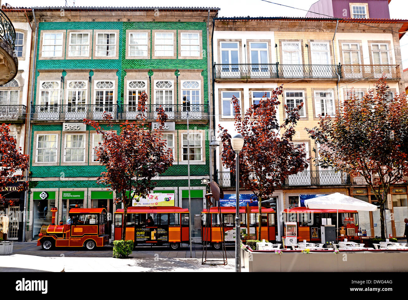 Straßenszene in Braga, Portugal Stockfoto