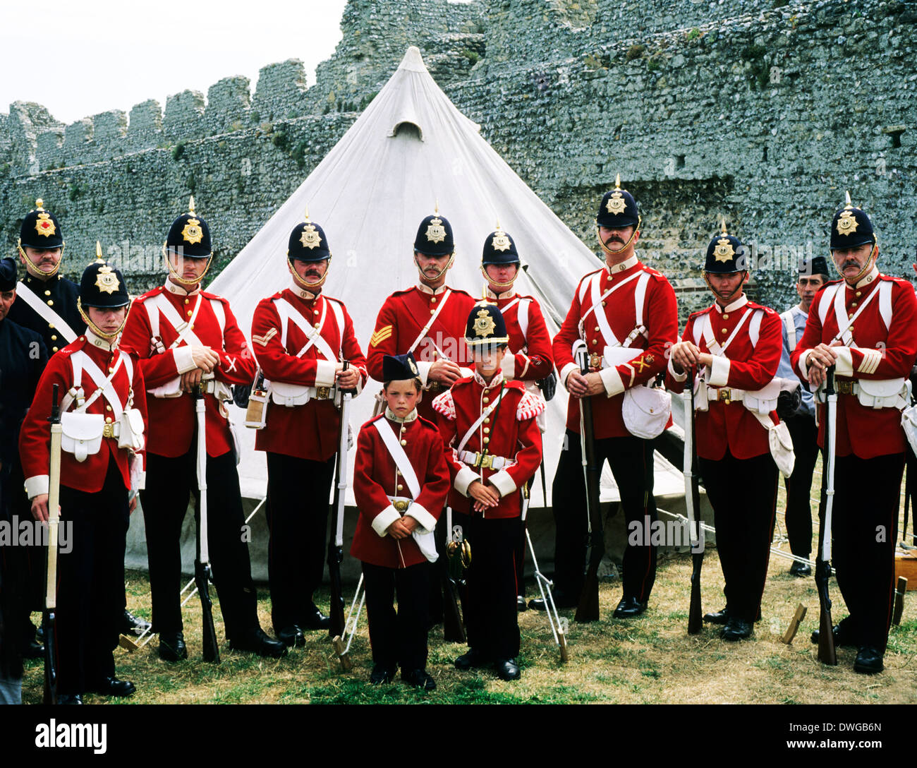 57. Middlesex Regiment, 1880, britische Soldaten, Reenactment, Geschichte 19. Jahrhundert, England UK Stockfoto