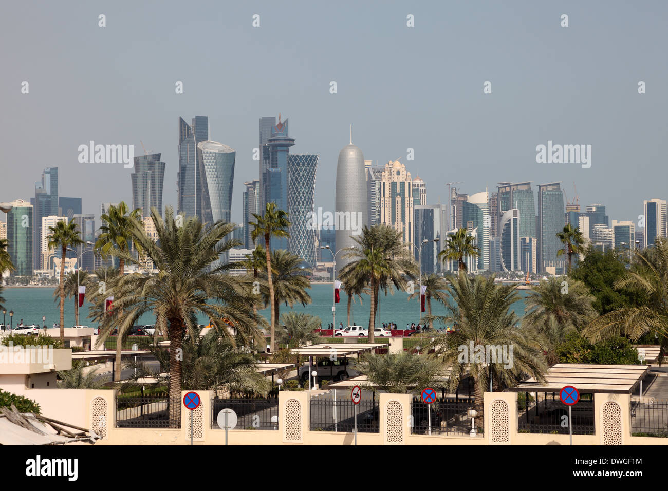 Skyline von Doha Innenstadt. Katar, Nahost Stockfoto