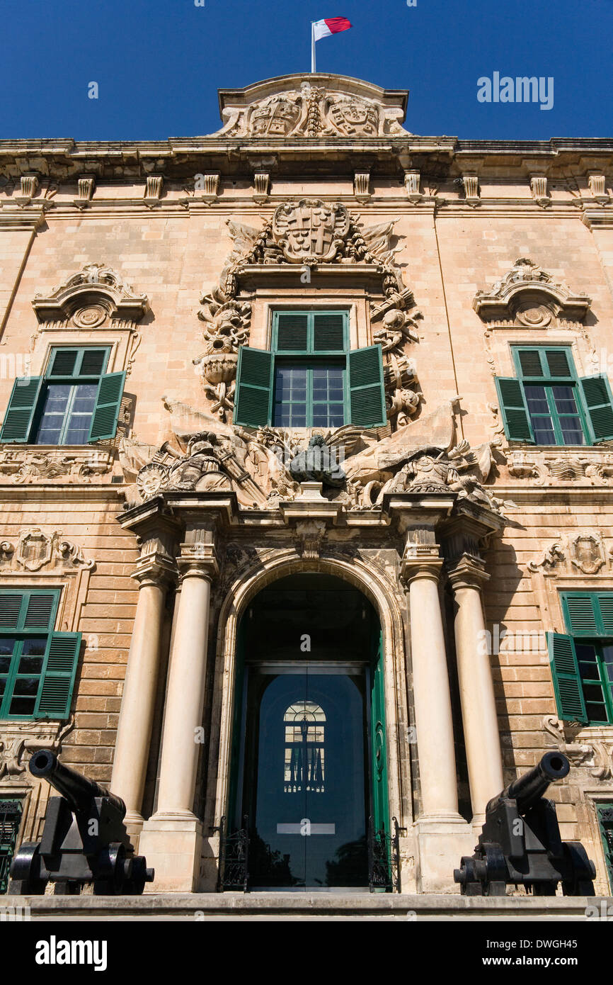 Die Auberge de Kastilien. Dies ist das Ministerpräsidenten-Amt in Valletta auf der Mittelmeerinsel Malta. Stockfoto
