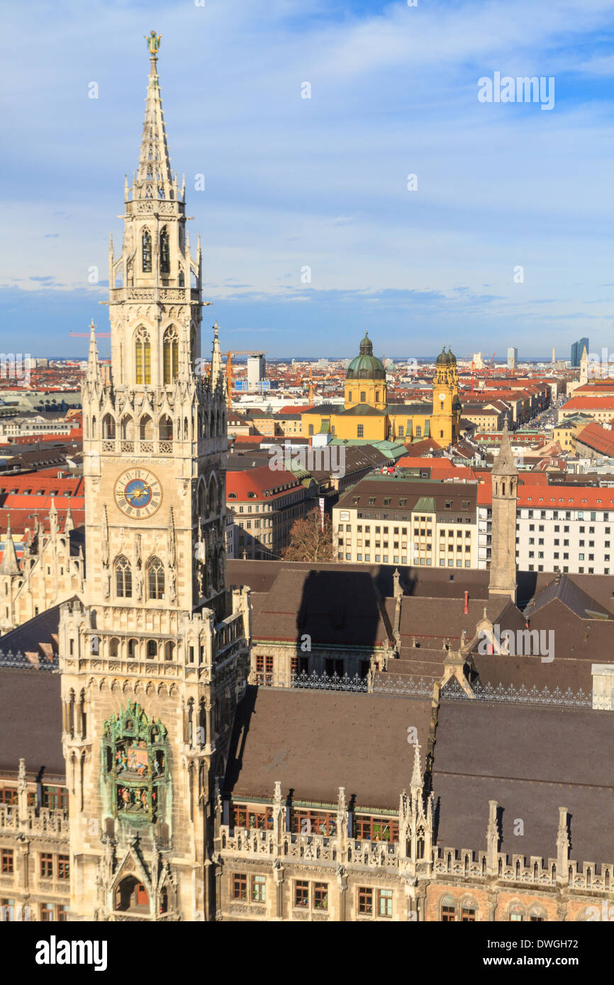 München, gotische Rathaus am Marienplatz, Bayern, Deutschland Stockfoto