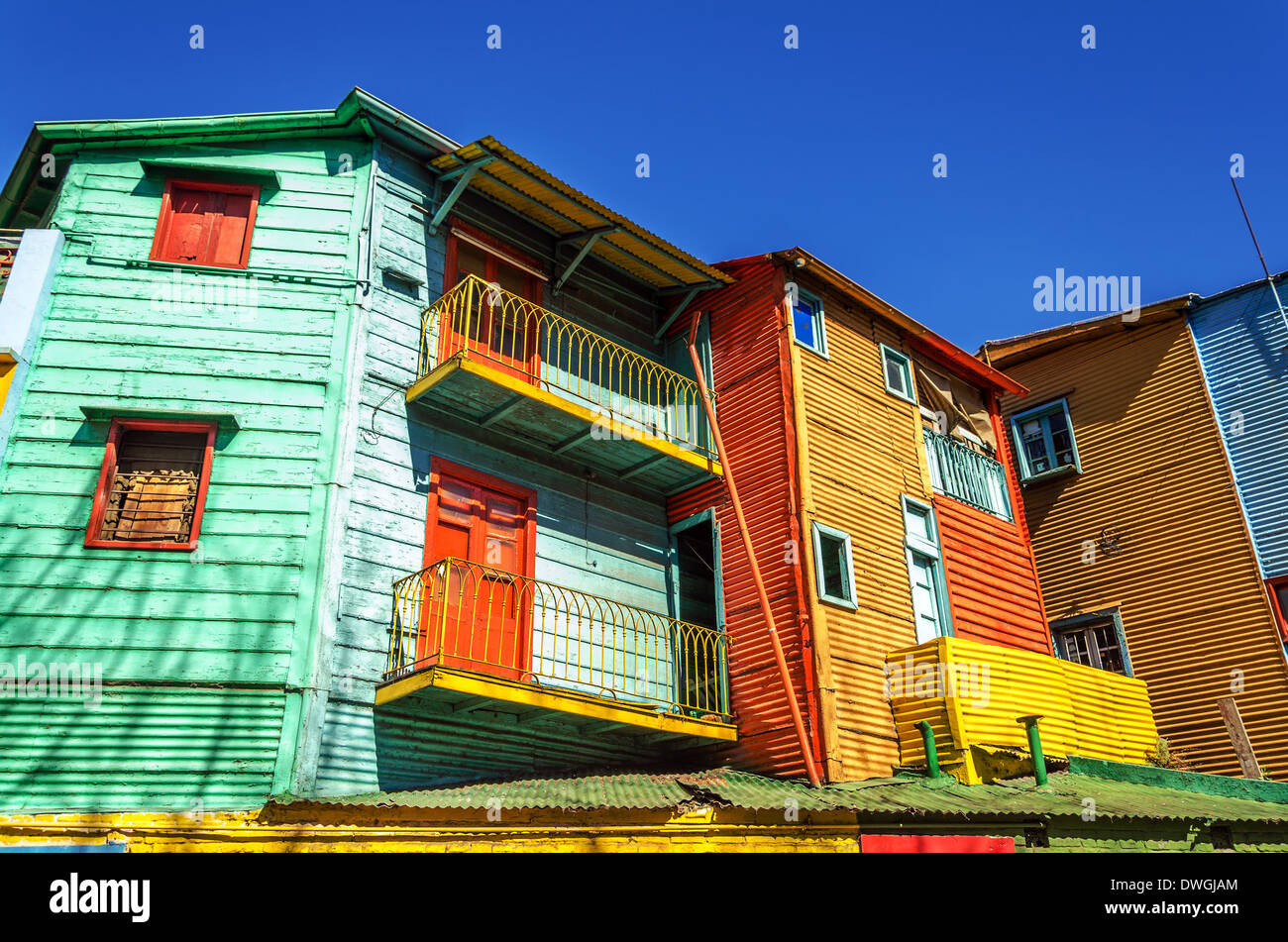 Helle Farben im Viertel La Boca in Buenos Aires, Argentinien Stockfoto
