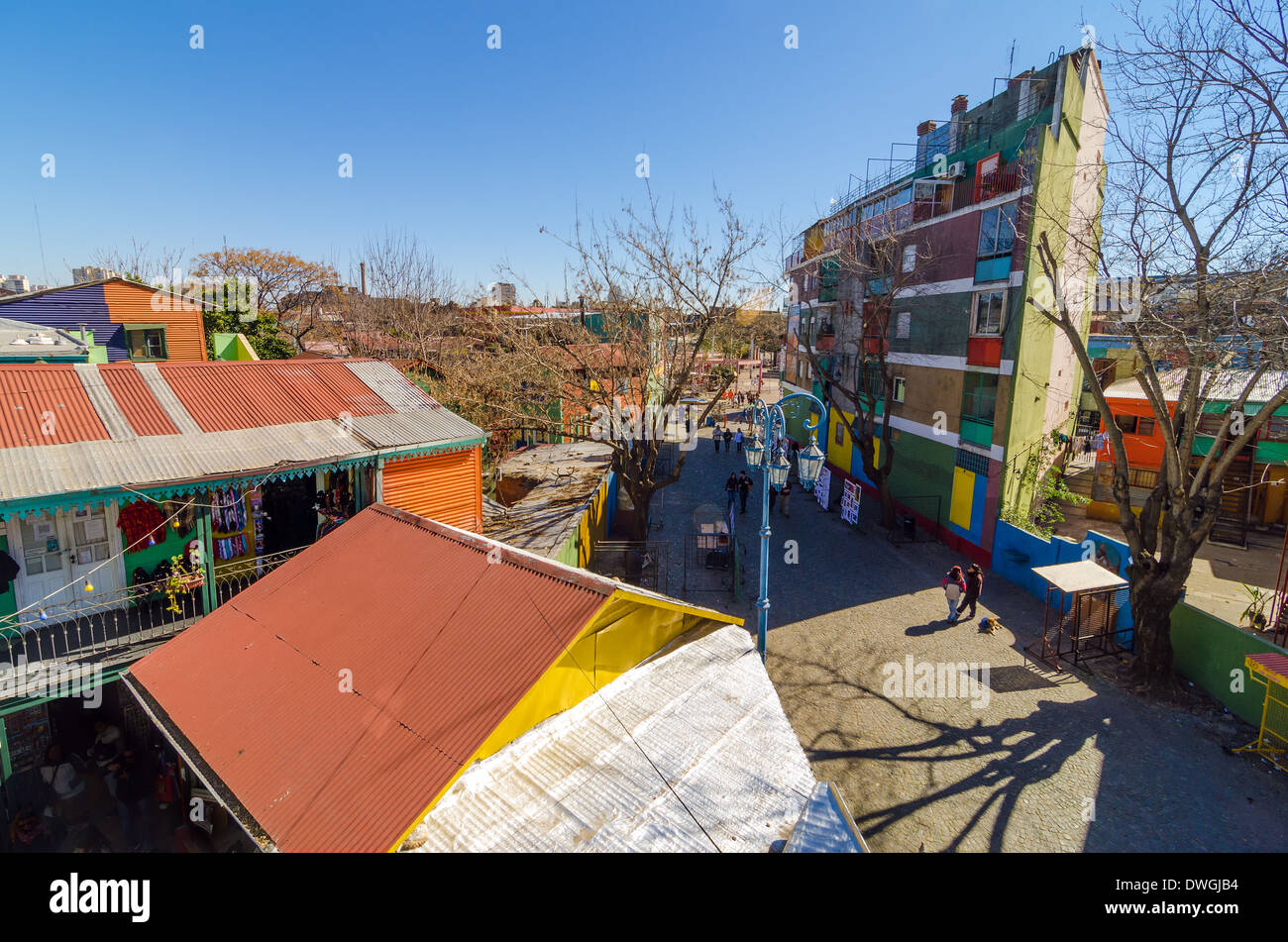 Ansicht des Caminito in La Boca Nachbarschaft in Buenos Aires, Argentinien Stockfoto