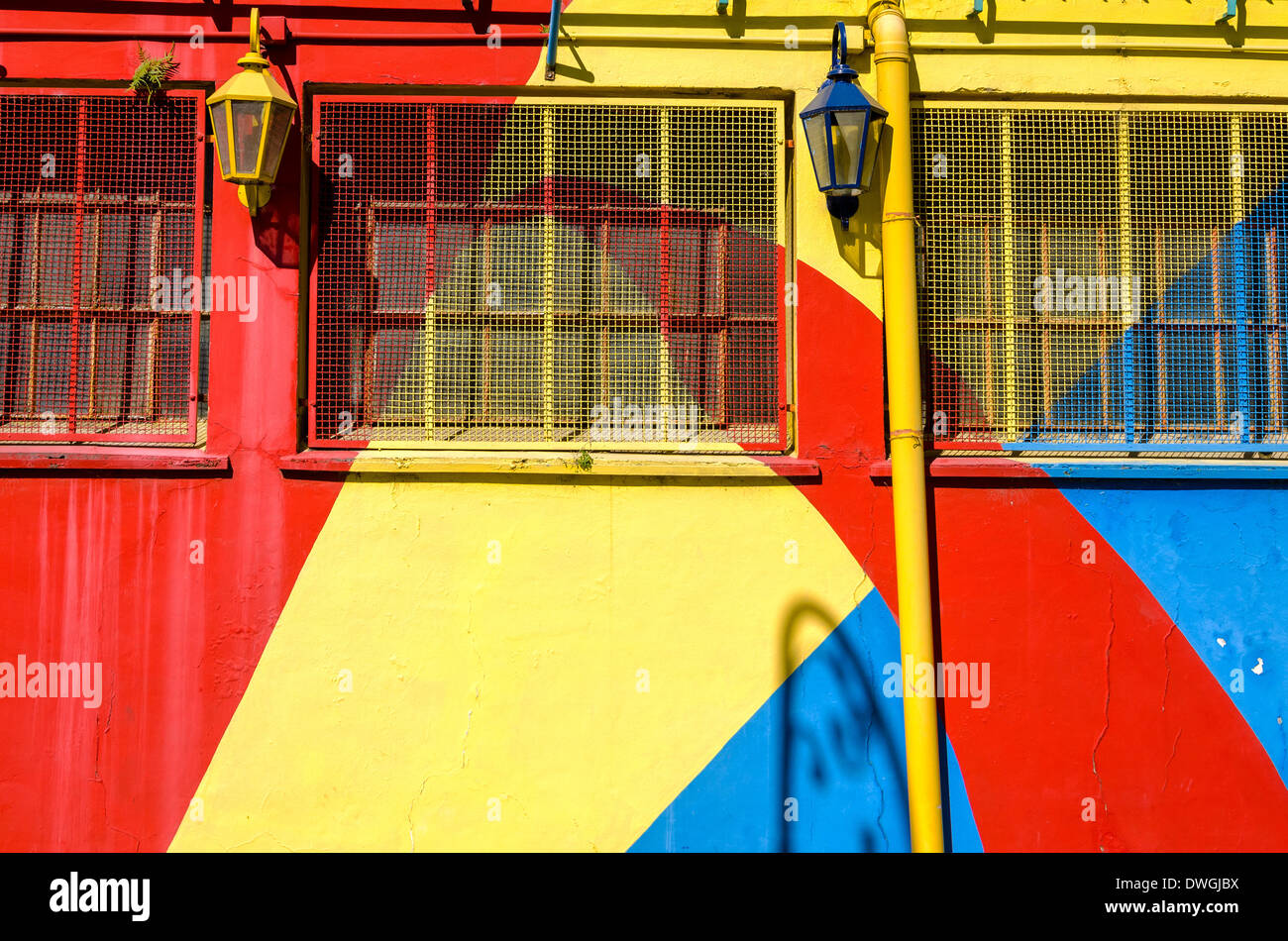 Bunte Wand im Stadtteil la Boca in Buenos Aires, Argentinien Stockfoto