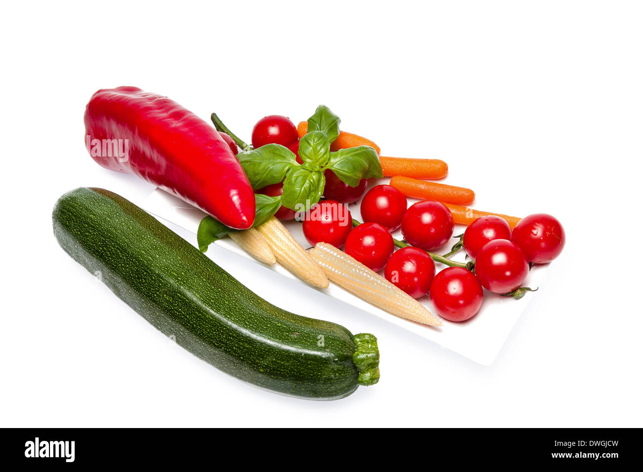 Frisches rohes Gemüse als Basis für einen gesunden Lebensstil. Stockfoto