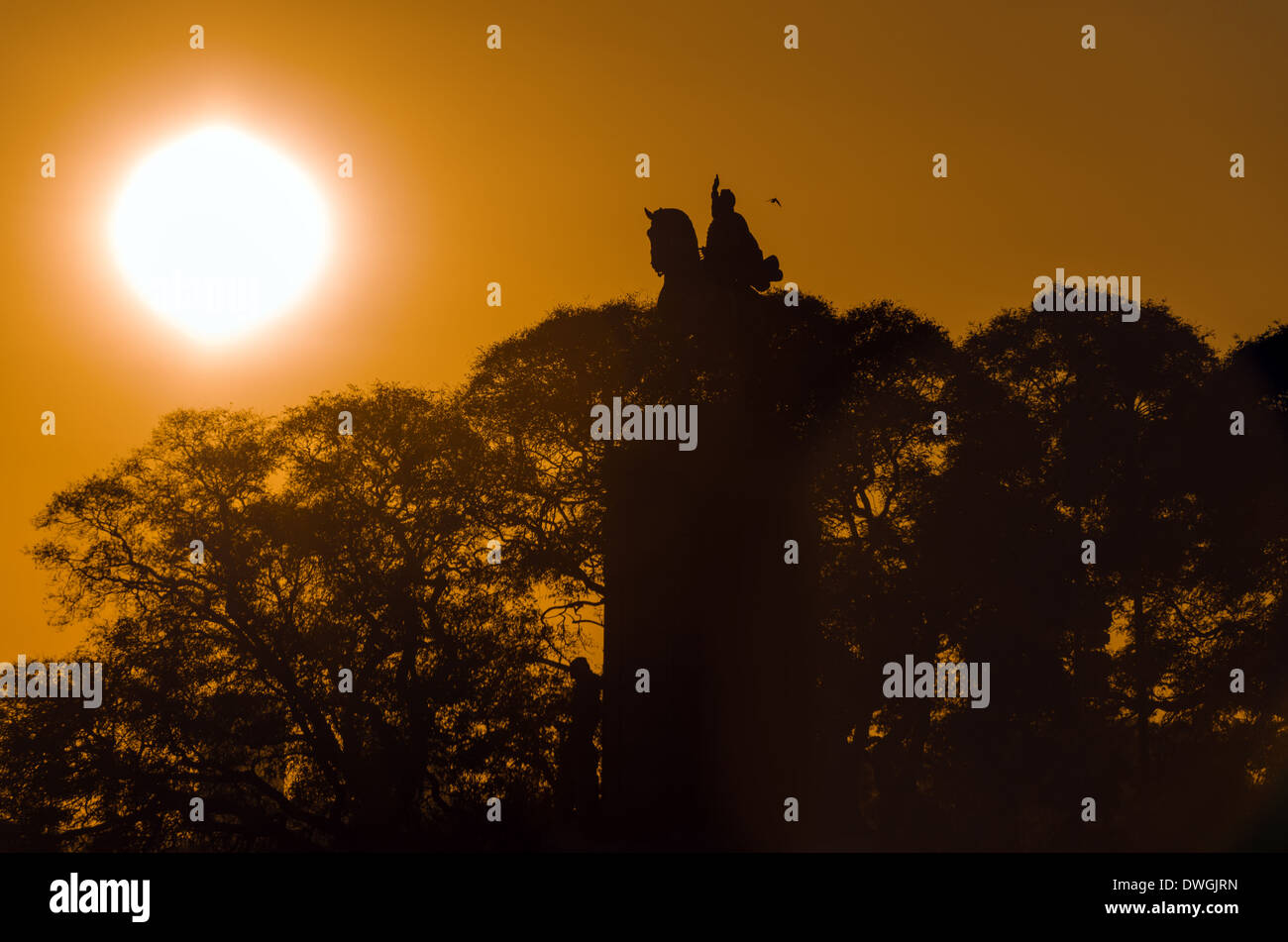 Der aufgehenden Sonne eine Statue im Stadtteil Recoleta von Buenos Aires, Argentinien Stockfoto