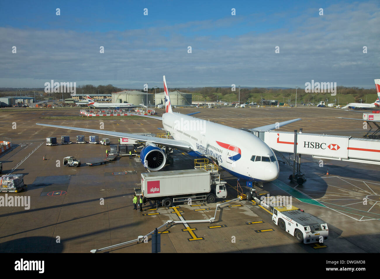 767 am Flughafen Gatwick Stockfoto
