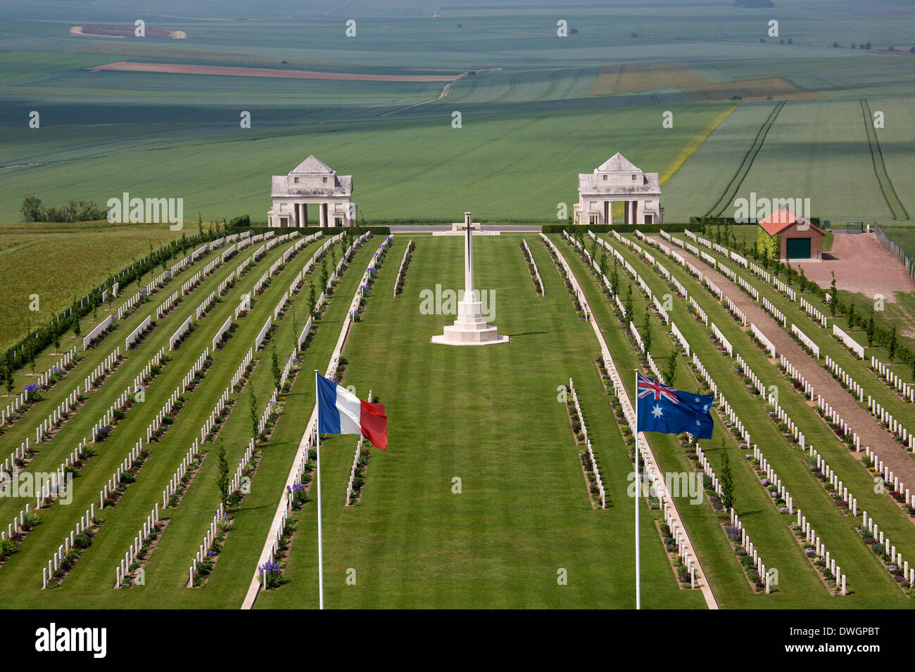 Australian-Friedhof in der Vallée De La Somme in Nordfrankreich Stockfoto