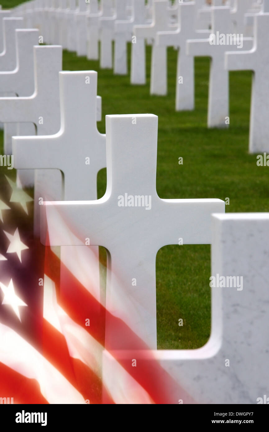 Grab des unbekannten Soldaten auf dem amerikanischen Friedhof in der Vallée De La Somme im Großraum Le Nord & Picardie Frankreich Stockfoto