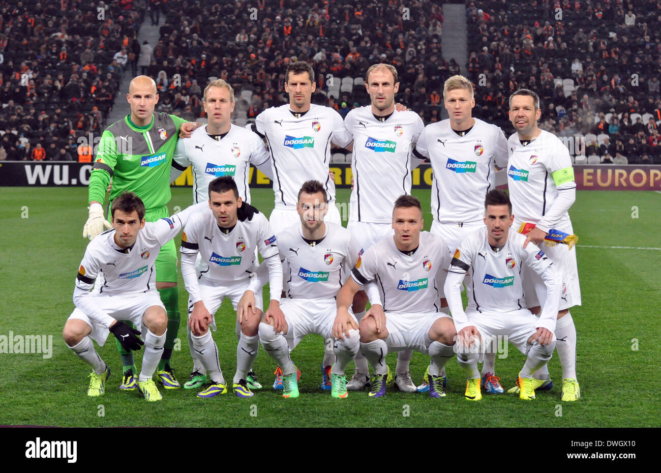 Viktoria-Fußball-Nationalmannschaft während des Spiels zwischen Shakhtar Vs Viktoria Stockfoto