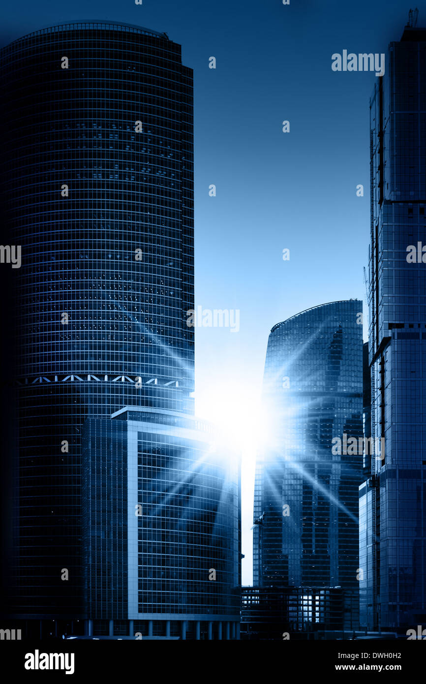 Blick auf Gebäude-modernes Business-Center Stockfoto