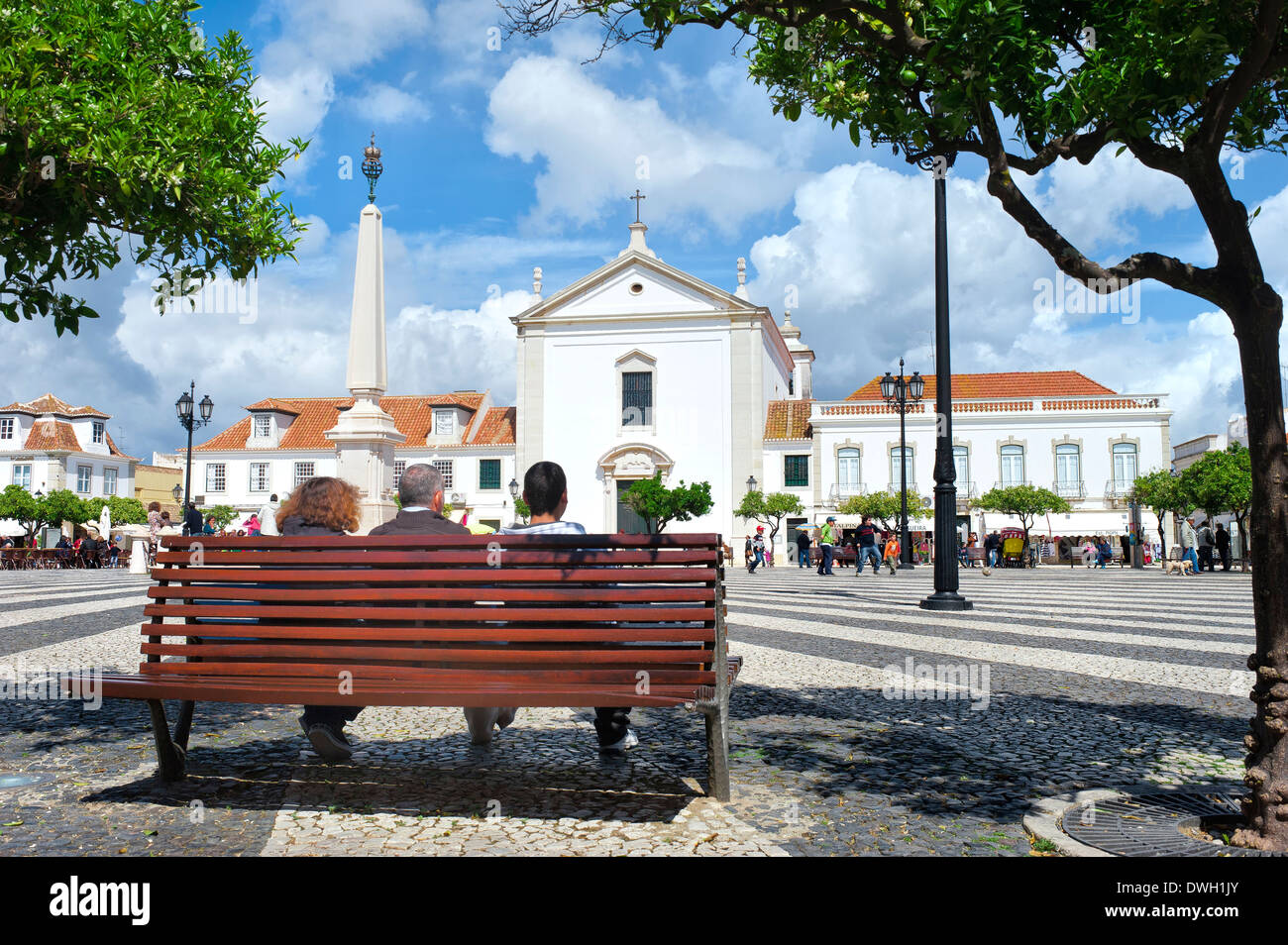 Praça Marques de Pombal, Vila Real de Santo Antonio Stockfoto