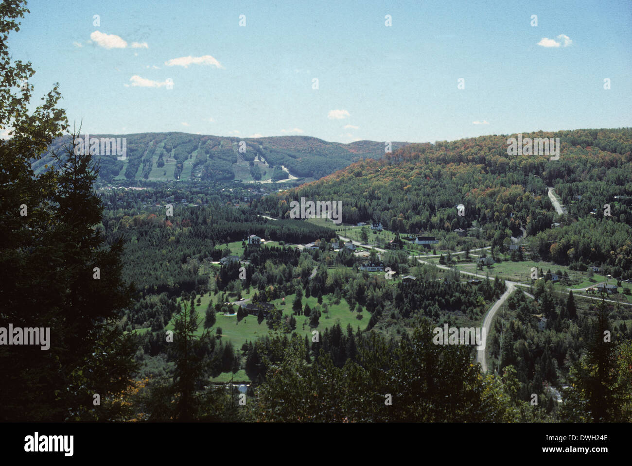 Luftaufnahme, St. Sauveur, Laurentians, Quebec, Kanada Stockfoto