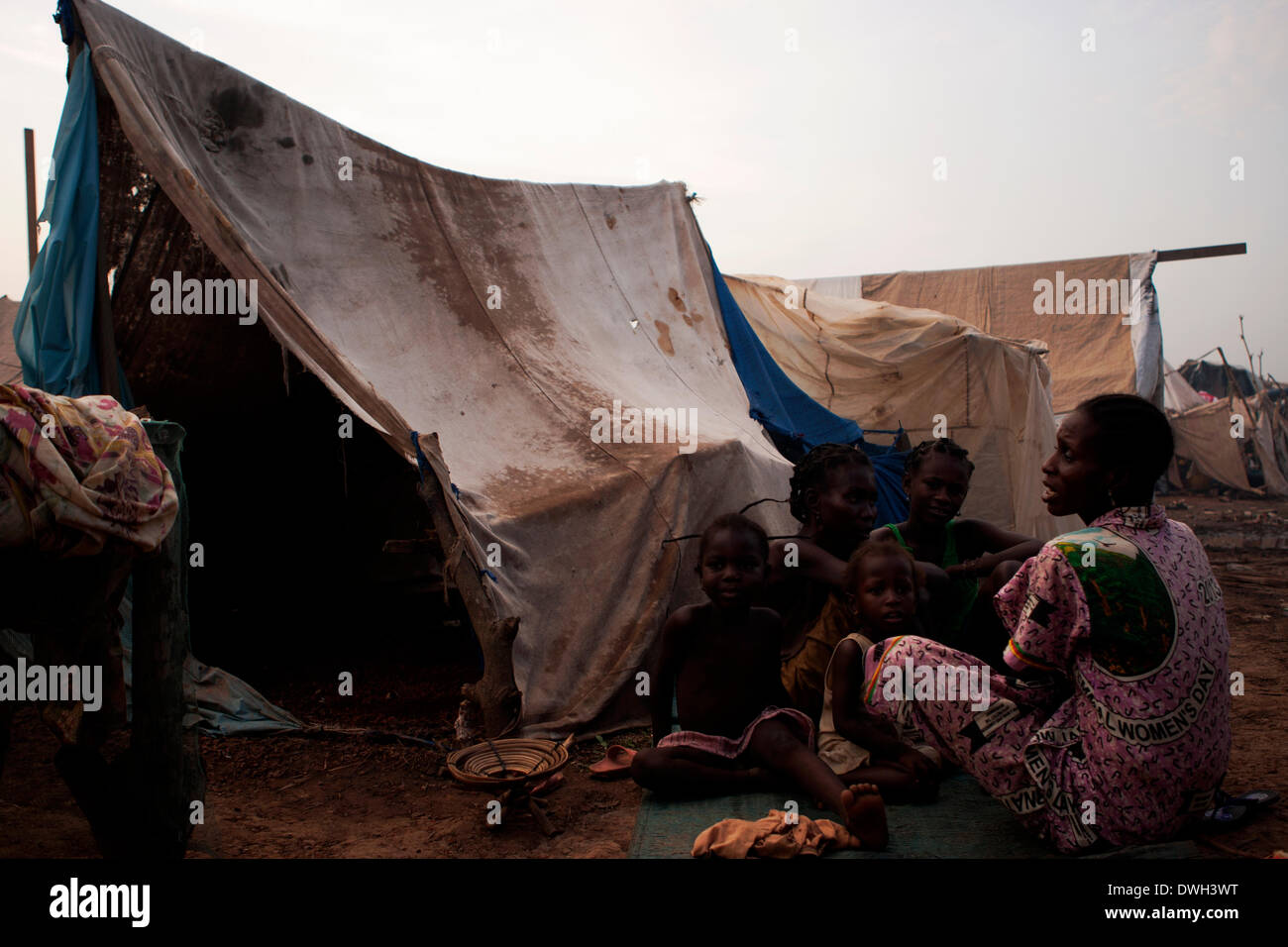 Poko Lager für Vertriebene, Bangui, Zentralafrikanische Republik Stockfoto