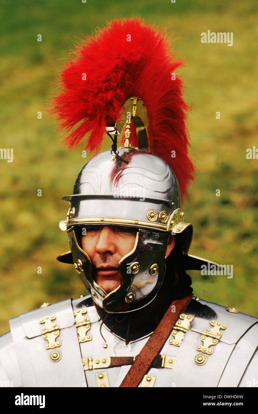 Roman Centurion, 2. Jahrhundert, Reenactment Soldat Soldaten England UK Stockfoto