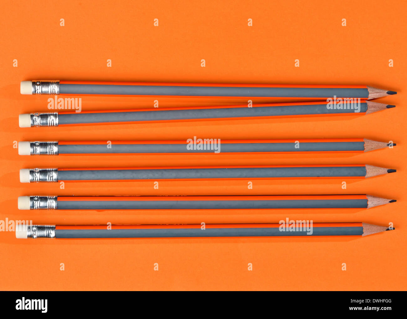 Zuneigung-Bleistifte mit Radiergummi-Konzept Stockfoto